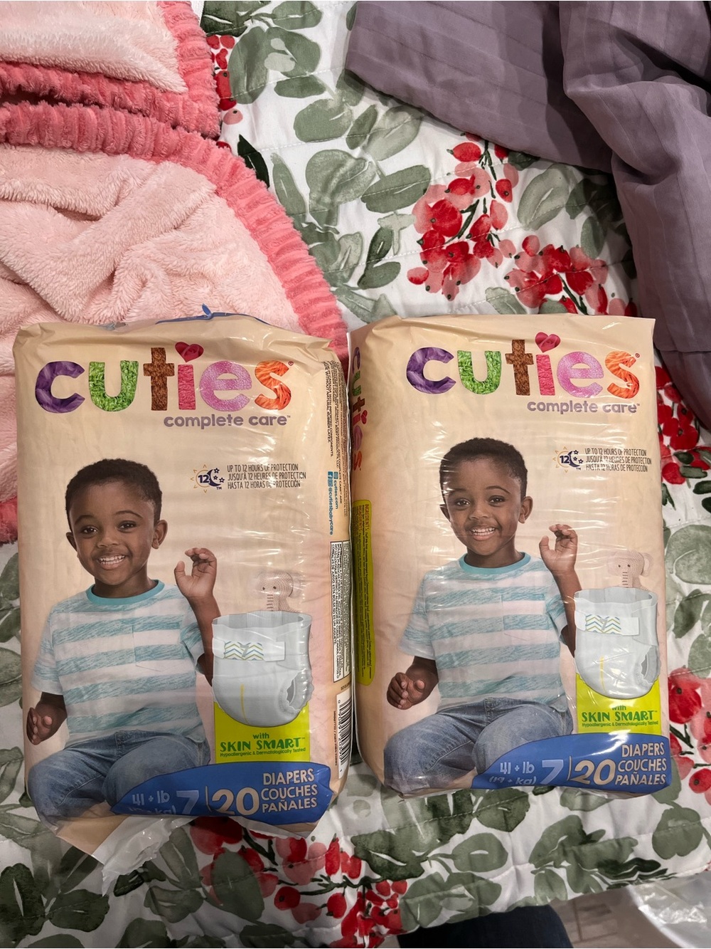 X2 Cuties Complete Care Diapers - Size 7, Pink Accent Packaging